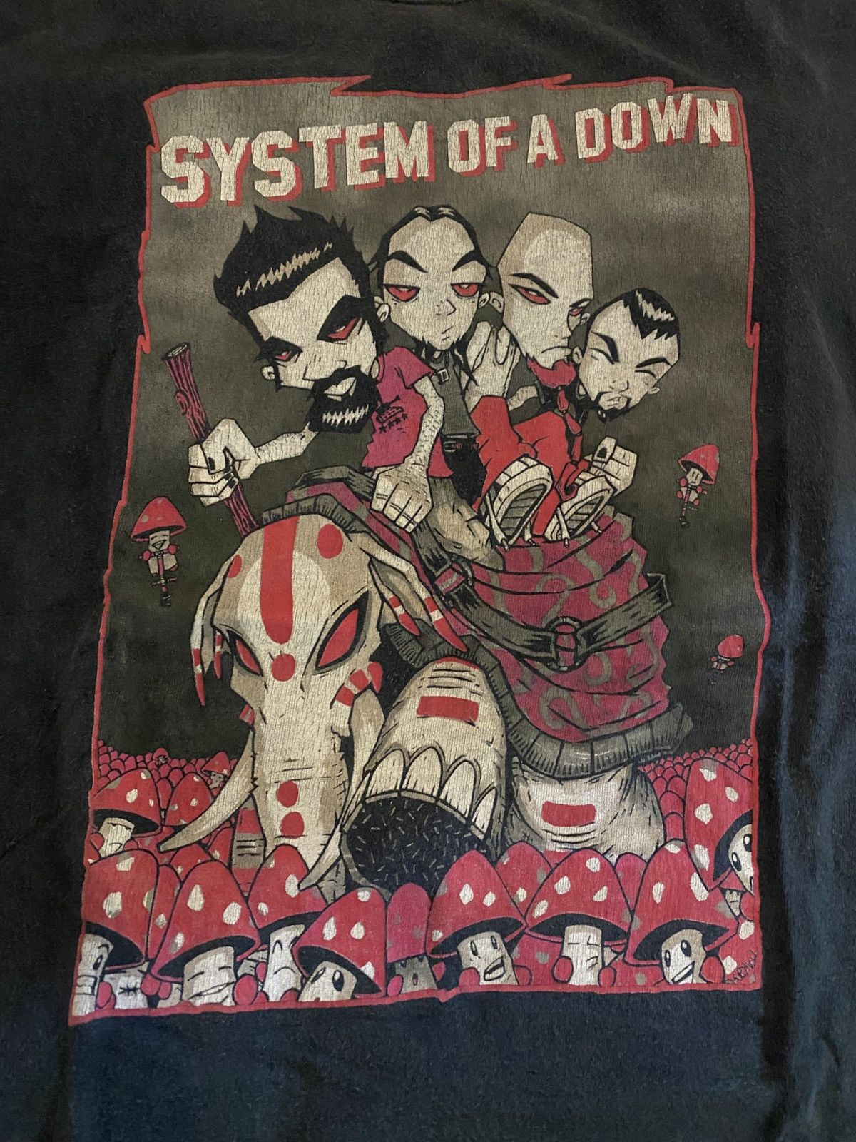 Band Tees Vtg Y2K System Of A Down Nu Metal Mushroom People T Shirt Size US S / EU 44-46 / 1 - 2 Thumbnail