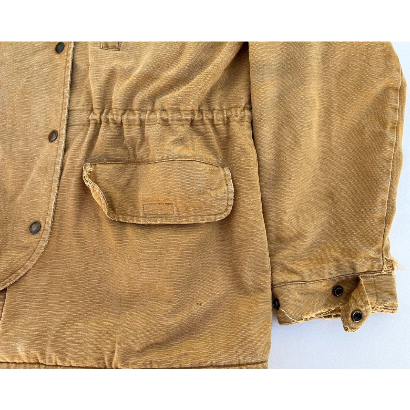 Polo Ralph Lauren Polo Ralph Lauren Coat Barn Chore Jacket Hooded Mens 90s Canvas Tan Wool Blend Lined Size M Vintage Size US M / EU 48-50 / 2 - 7 Thumbnail