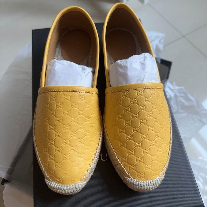 Gucci Gucci Microguccissima Leather Espadrilles in Yellow - Size US 6 / EU 39 - 1 Thumbnail