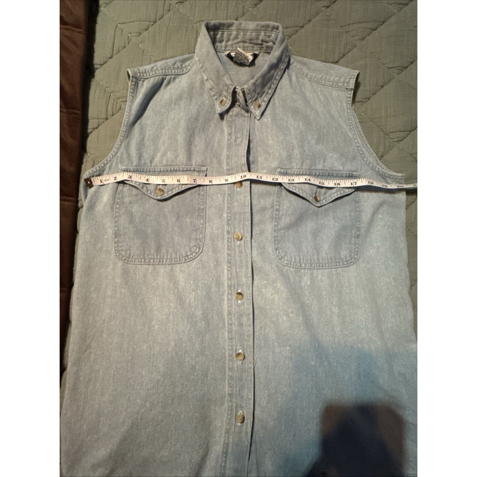 Charles Tyrwhitt Chazz Vintage Denim Sleeveless Shirt Size M Women's Western Size M / US 6-8 / IT 42-44 - 7 Thumbnail