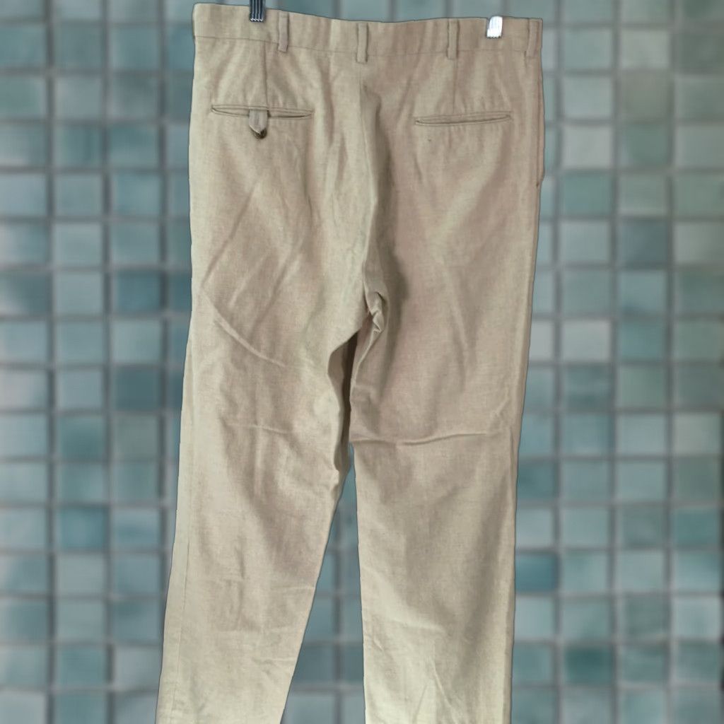 Vintage VINTAGE Andhurst Mens Casual Regular Pleated Beige Straight Dress pants 34X33 Size US 34 / EU 50 - 1 Thumbnail