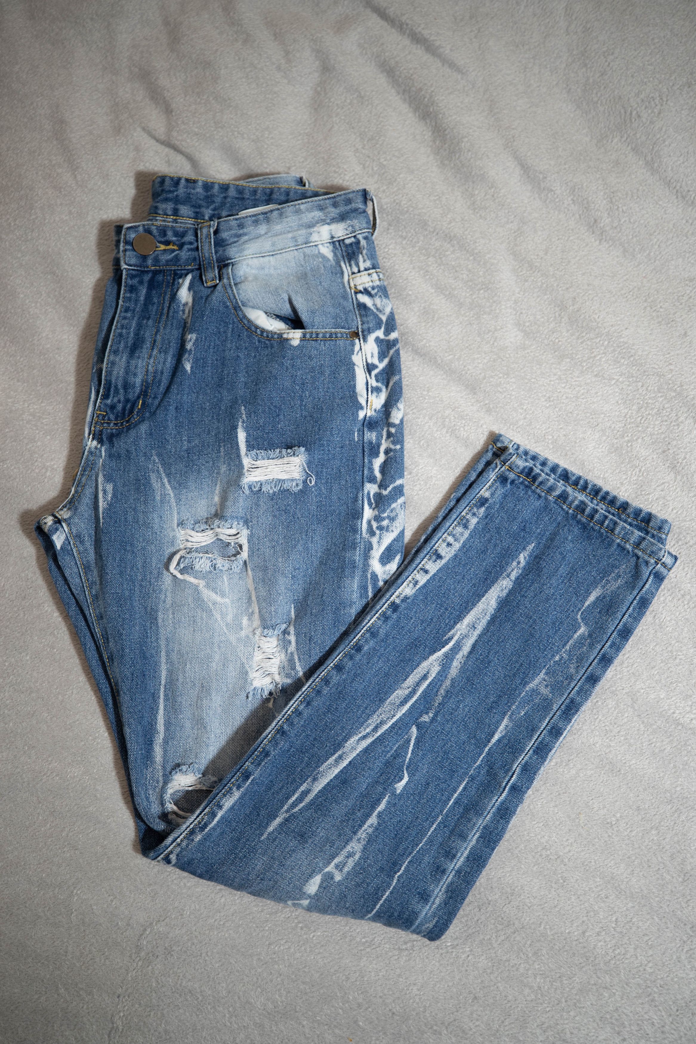 Other Ripped Bleached Straight Jeans (32) Size US 32 / EU 48 - 3 Thumbnail