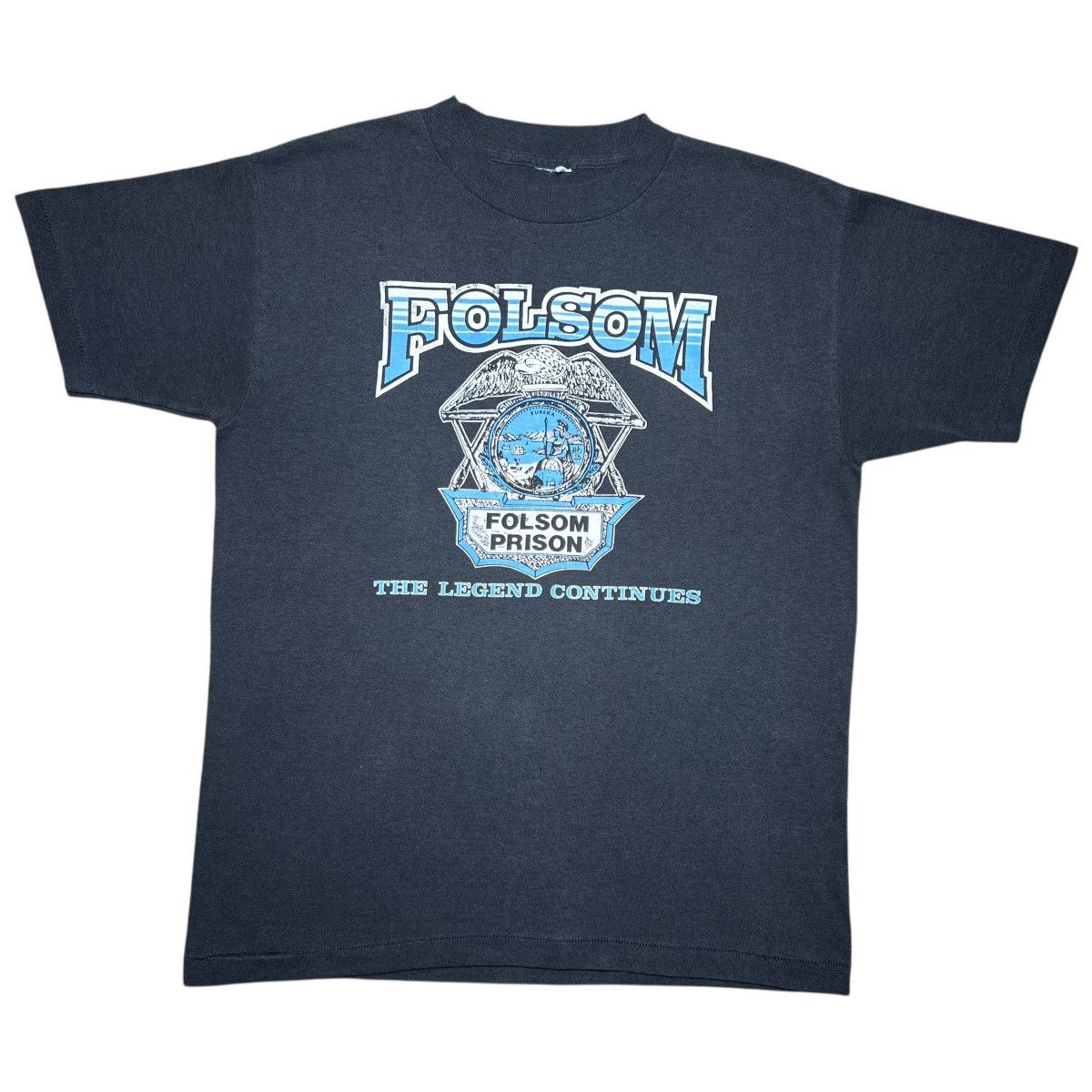 Other Vintage 80s Folsom Prison The Legend Continues Spell Out Tee Size US L / EU 52-54 / 3 - 1 Thumbnail