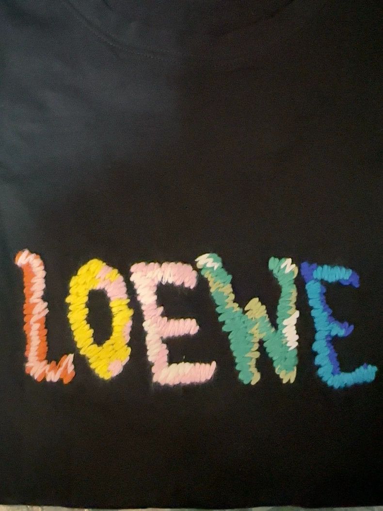 Loewe Black multicolored lettering short sleeve T-shirt