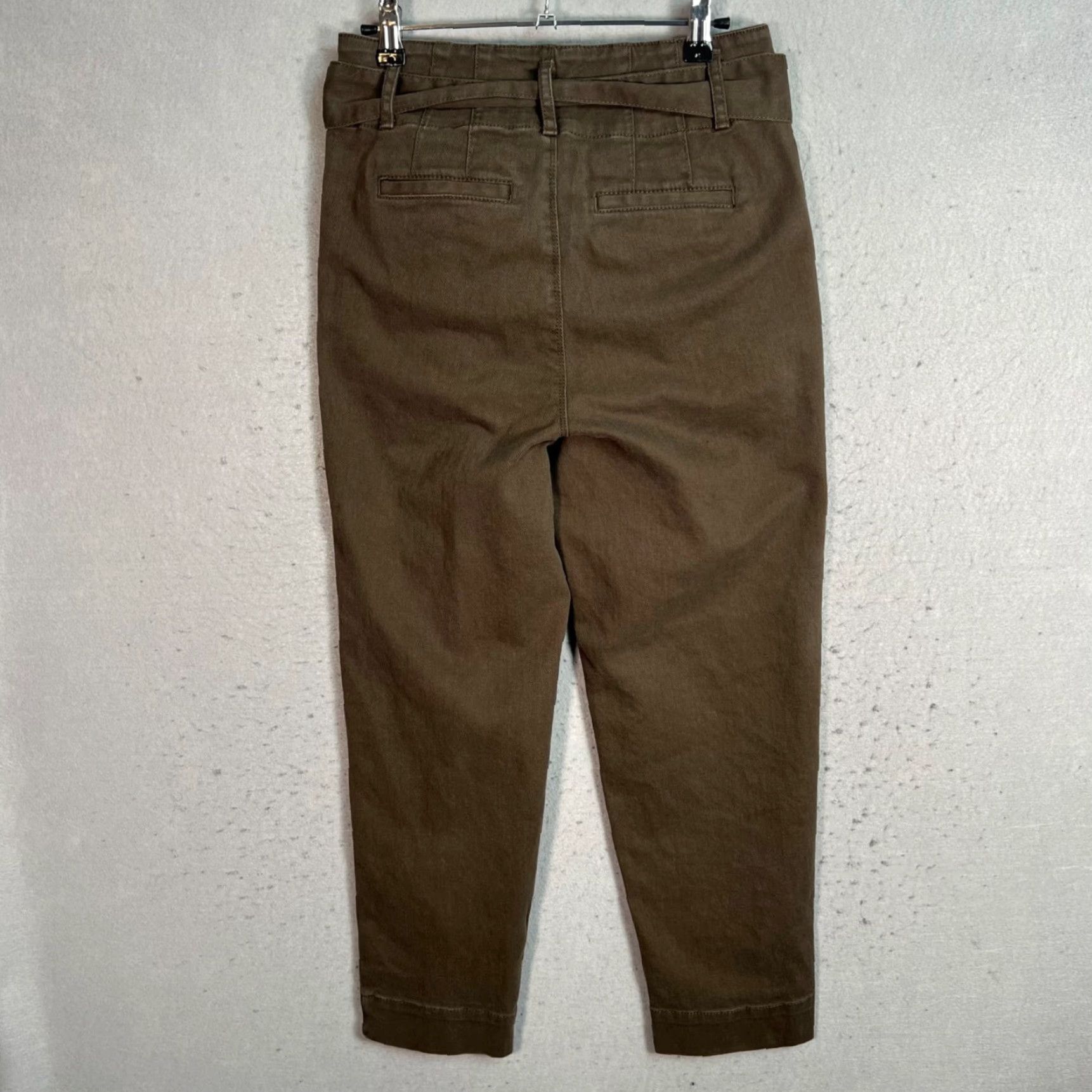 Loft Loft Womens Paperbag Tapered Leg Pants Size 0P Brown Cotton Blend Size 25" / US 0 / IT 36 - 2 Thumbnail