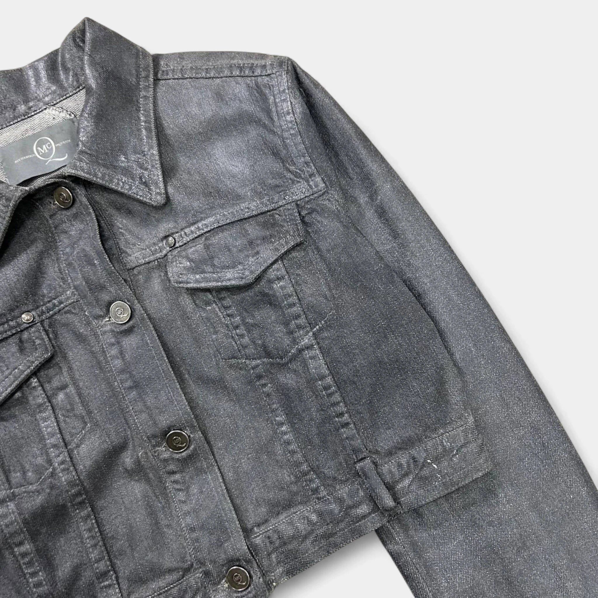 Alexander McQueen McQ Alexander McQueen SS08 Waxed Cropped Denim Trucker Jacke Size S / US 4 / IT 40 - 3 Thumbnail