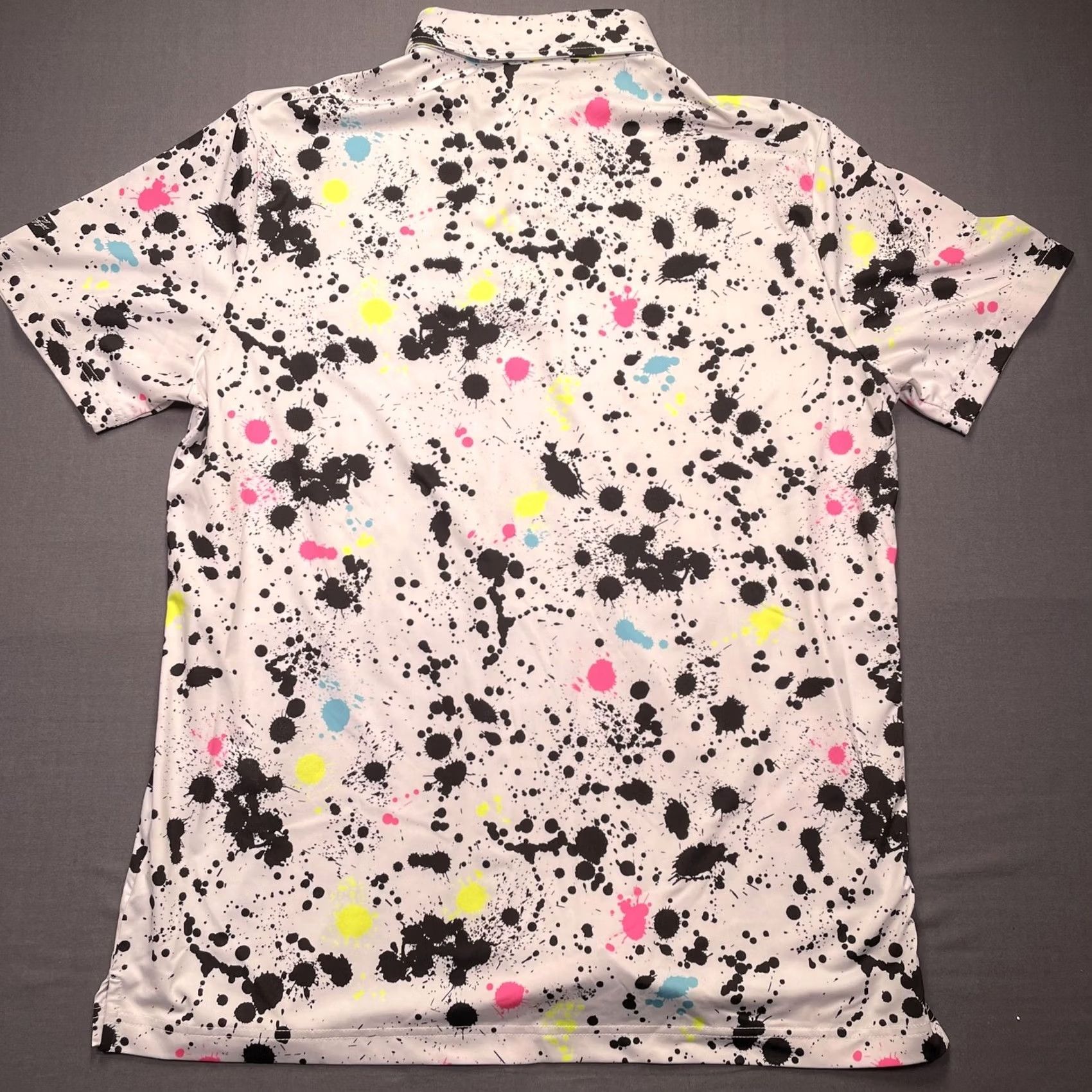 Vintage Sunday Swagger Polo Shirt Mens Large Paint Splatter Golf Performance Stretch Size US L / EU 52-54 / 3 - 6 Thumbnail