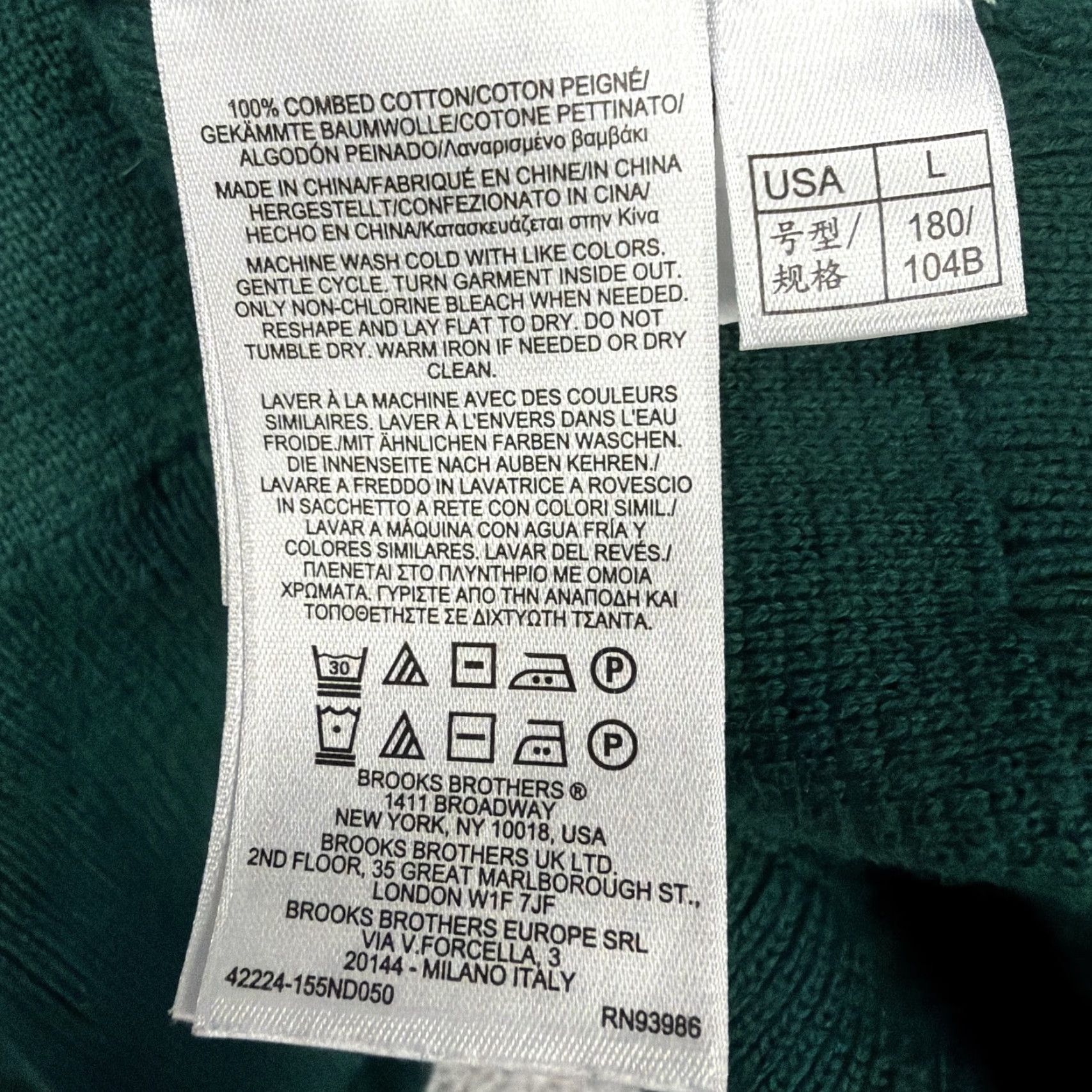 Brooks Brothers Brooks Brothers Sweater Mens L Green 1/4 Zip Mock Neck Cotton Knit Pullover Size US L / EU 52-54 / 3 - 6 Thumbnail