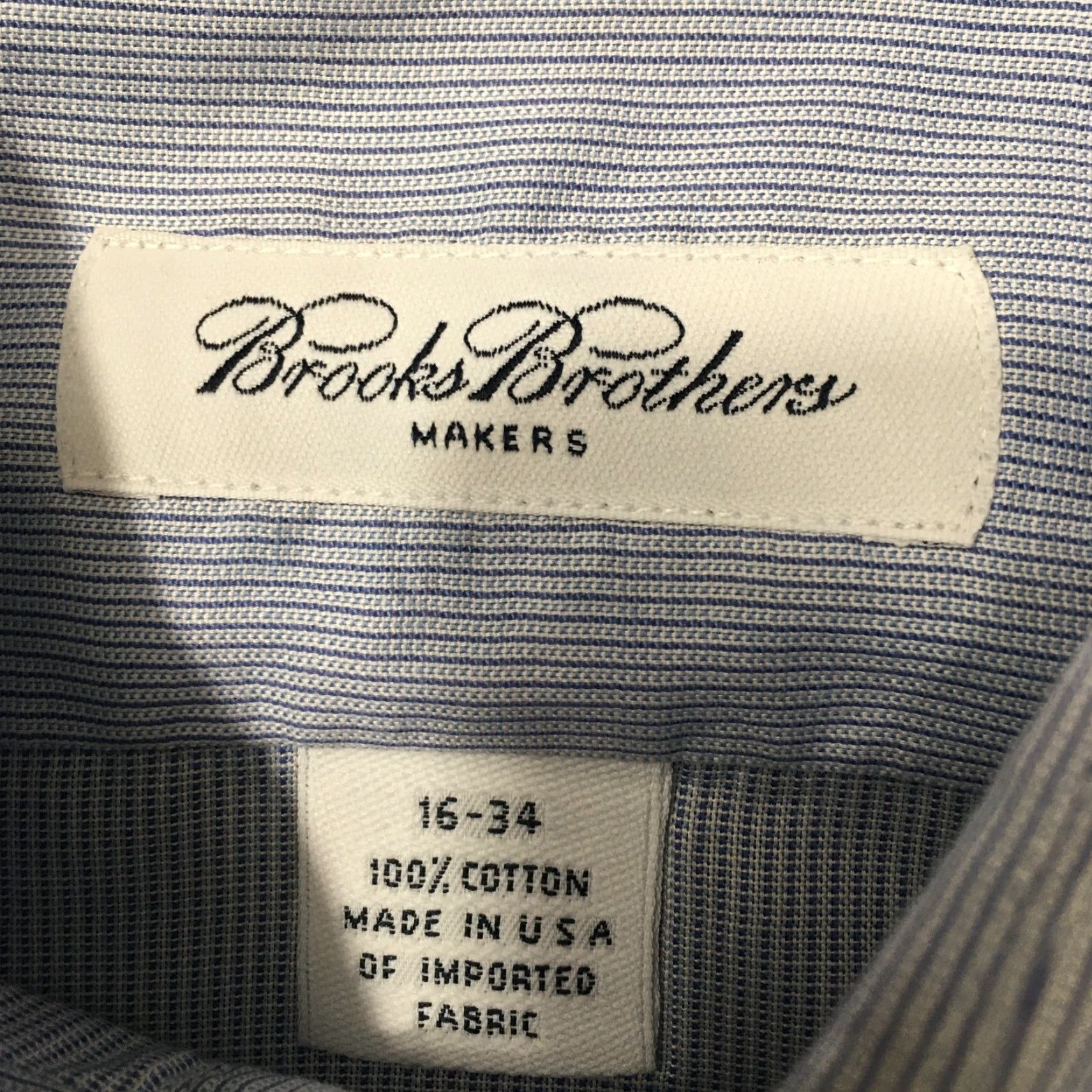 Brooks Brothers VINTAGE Brooks Brothers Shirt 80's Deluxe blue micro stripes Long Sleeve L 42-44 Colla r Dress Shirt Tailored Button-Front Mens Size 42R - 3 Thumbnail
