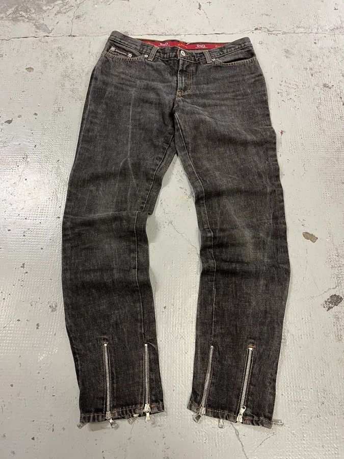 Dolce & Gabbana AW2003 Dolce & Gabbana Multi Zips Grey Denim Jeans Size US 31 - 1 Thumbnail