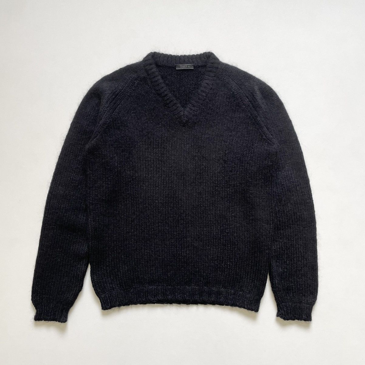 Prada Mid 2000s Black Mohair Wool Sweater Size US L / EU 52-54 / 3 - 2 Thumbnail