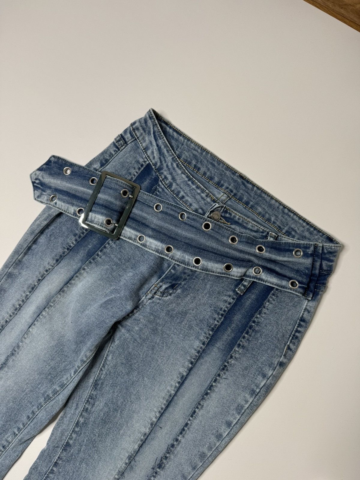 If Six Was Nine Vintage avant garde flared bootcut jeans belt if6was9 lgb Size 28" / US 6 / IT 42 - 2 Thumbnail
