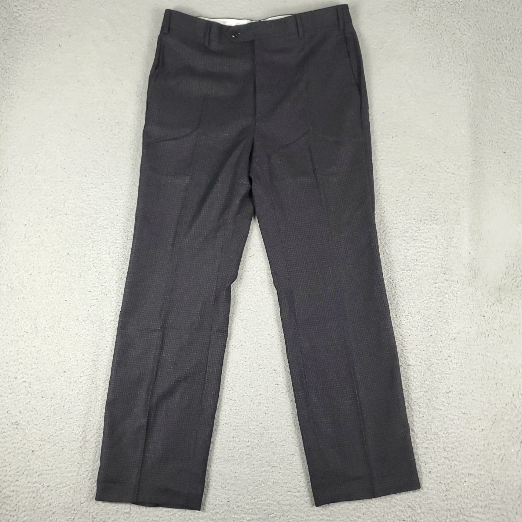 Zanella Zanella Pants Mens 32x28 Gray Dress Pants Flat Front Wool Trousers Chino Slacks Regular Fit Size US 32 / EU 48 - 2 Thumbnail