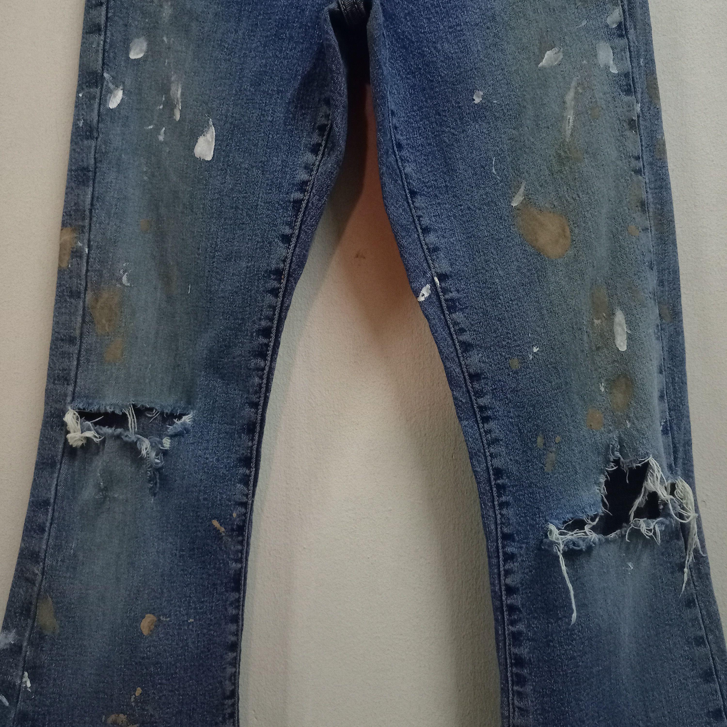 Levi's Vintage 90s Levis 519 Low Rise Paint Splatter Flared Jeans Size 27" / US 4 / IT 40 - 5 Thumbnail