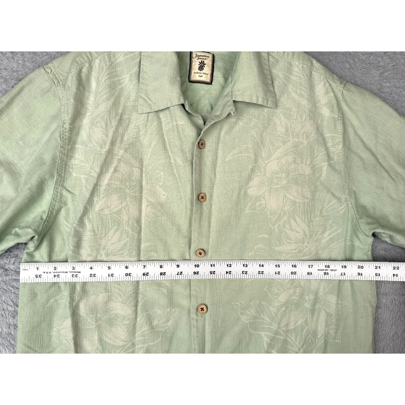 Vintage Jamaica Jaxx Shirt Men M Green Floral 100% Silk Button Up Hawaiian Pocket Shirt Size US M / EU 48-50 / 2 - 7 Thumbnail