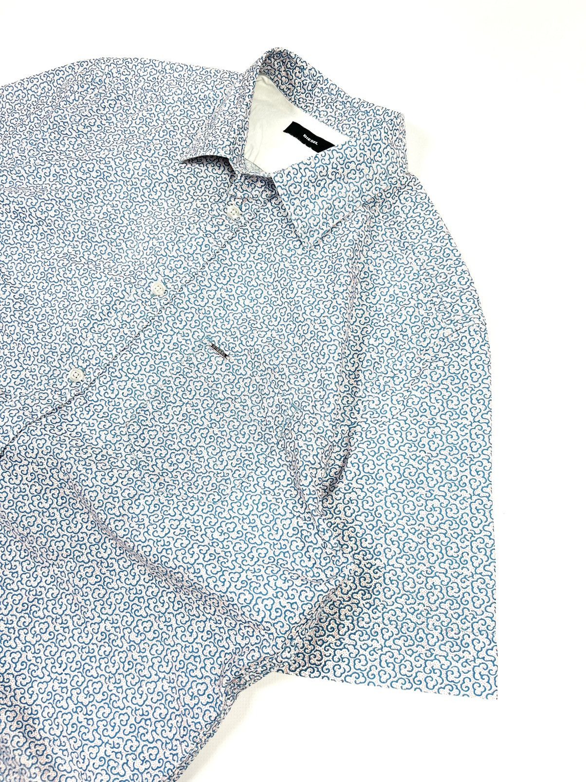 Diesel Diesel Button-Up Shirt Blue Abstract Cloud Print Vintage Xl Size US XL / EU 56 / 4 - 5 Thumbnail