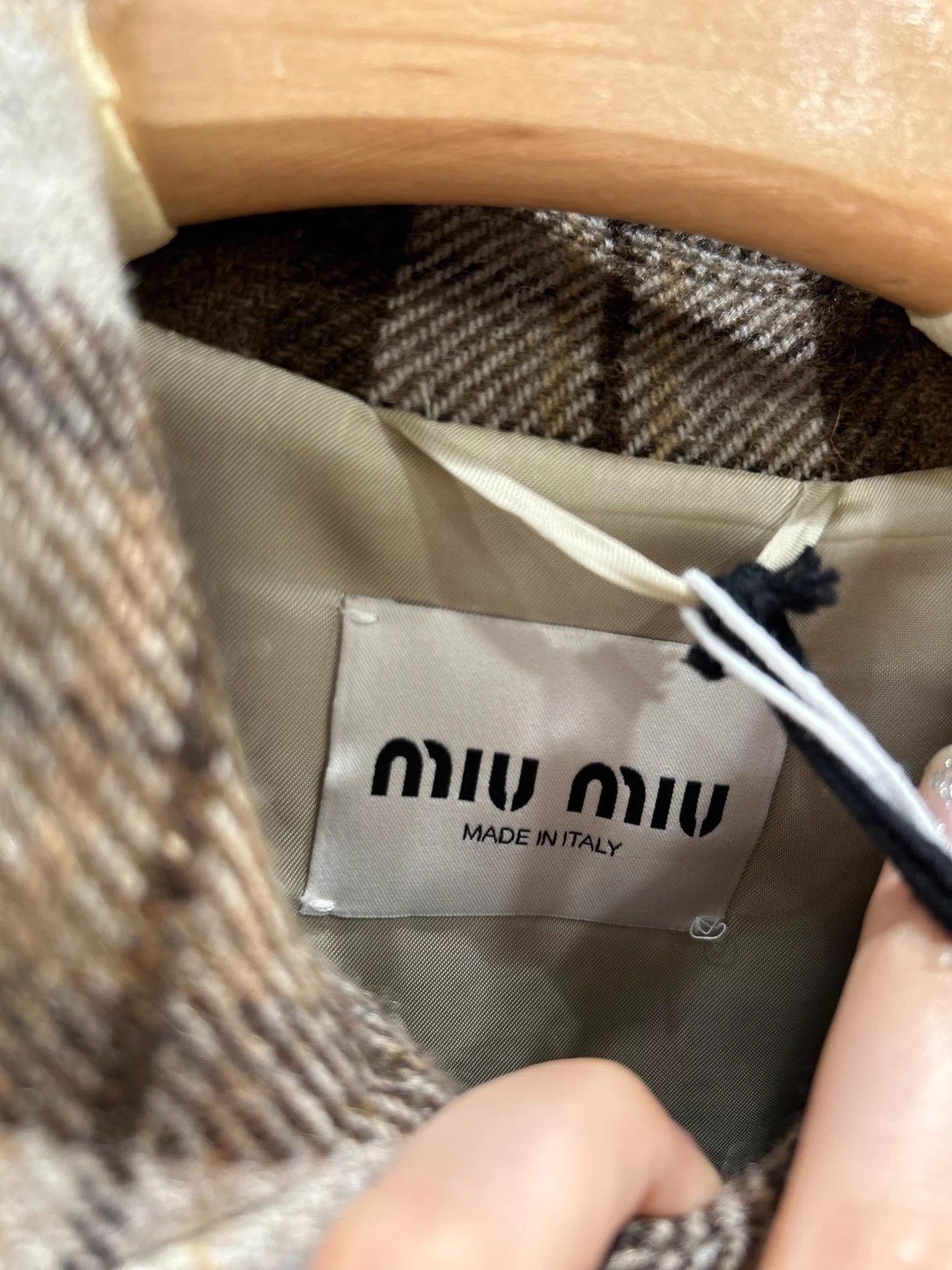 Miu Miu MIU MIU 24ss Wool Check Oversized Jacket NWT Size XS / US 0-2 / IT 36-38 - 3 Thumbnail