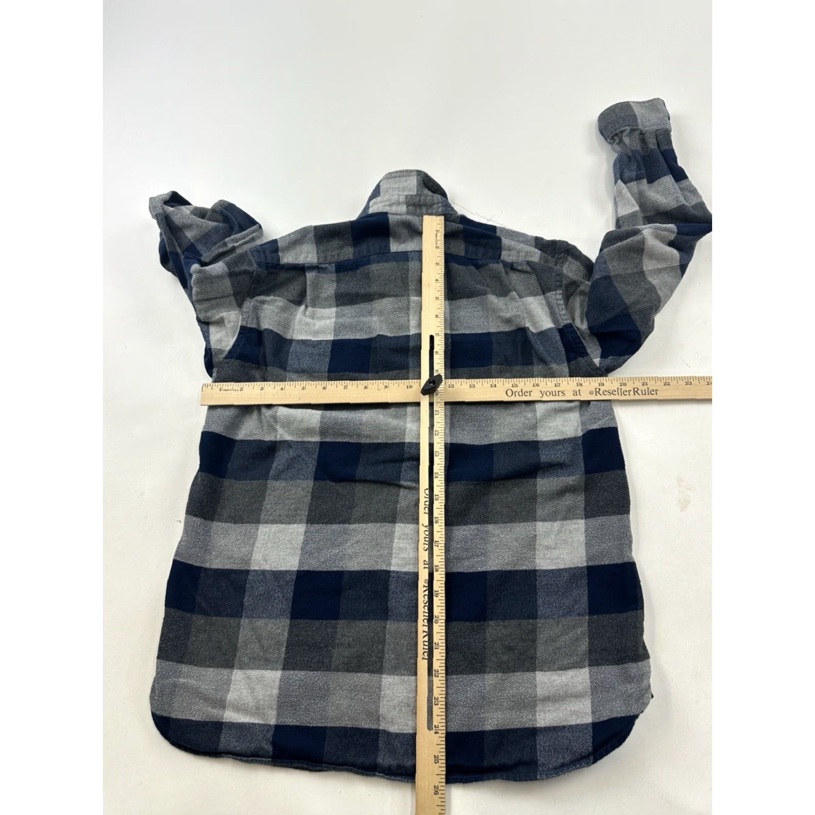 Muji Muji Shirt Mens XS Blue Buffalo Plaid Button-Up Long Sleeve Size US XS / EU 42 / 0 - 4 Thumbnail