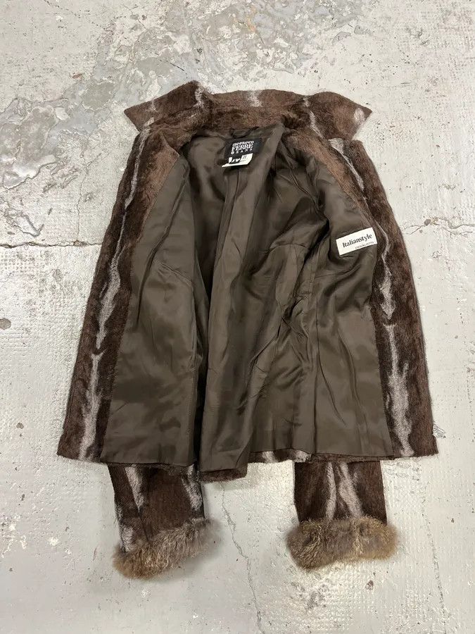Gianfranco Ferre 2000s Gianfranco Ferré Brown & Grey Faux Fur Jacket Size S / US 4 / IT 40 - 8 Thumbnail