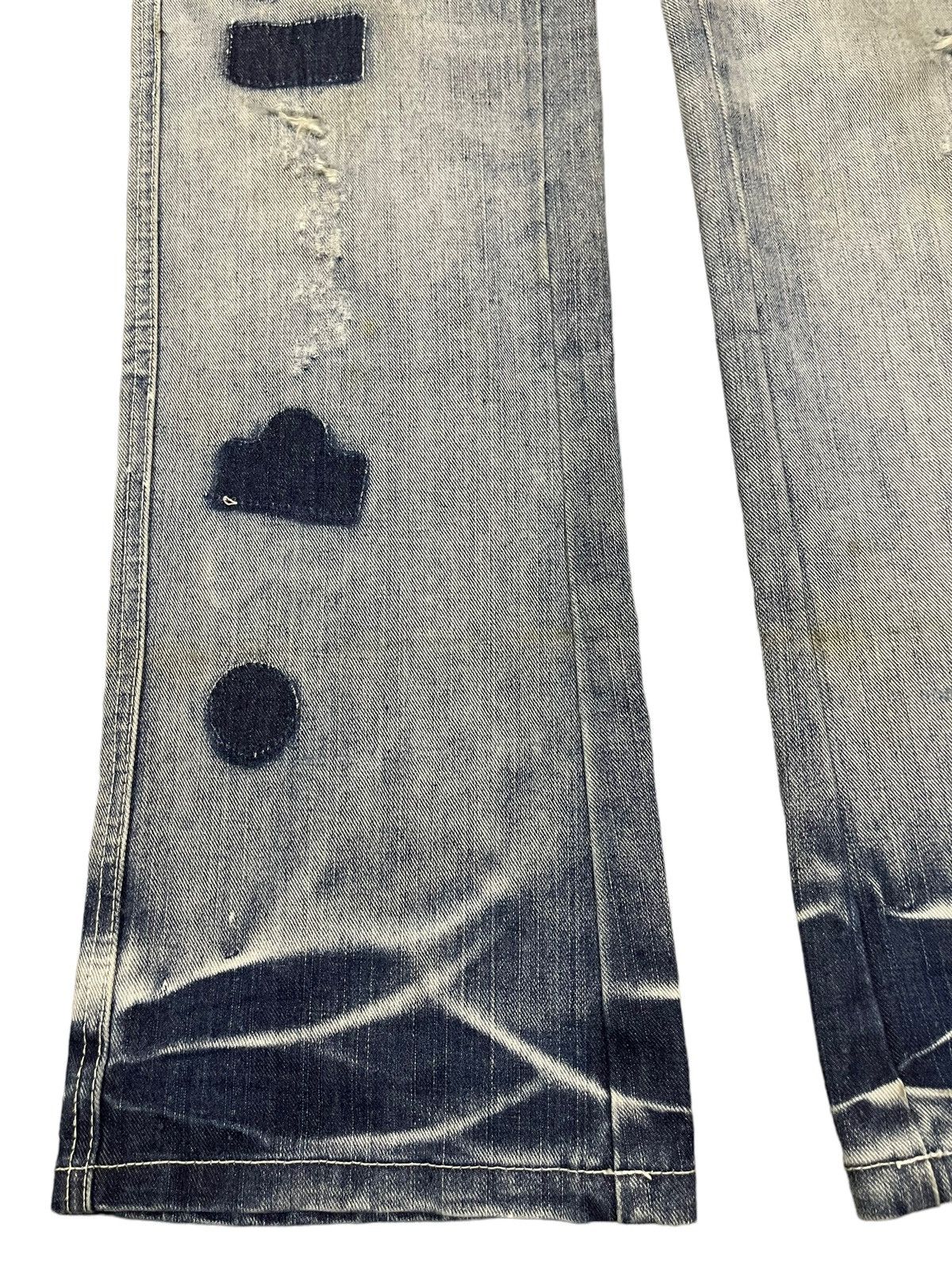 If Six Was Nine Vintage Japanese Brand Blue Wash Distress Flare Jeans Size US 33 - 5 Thumbnail