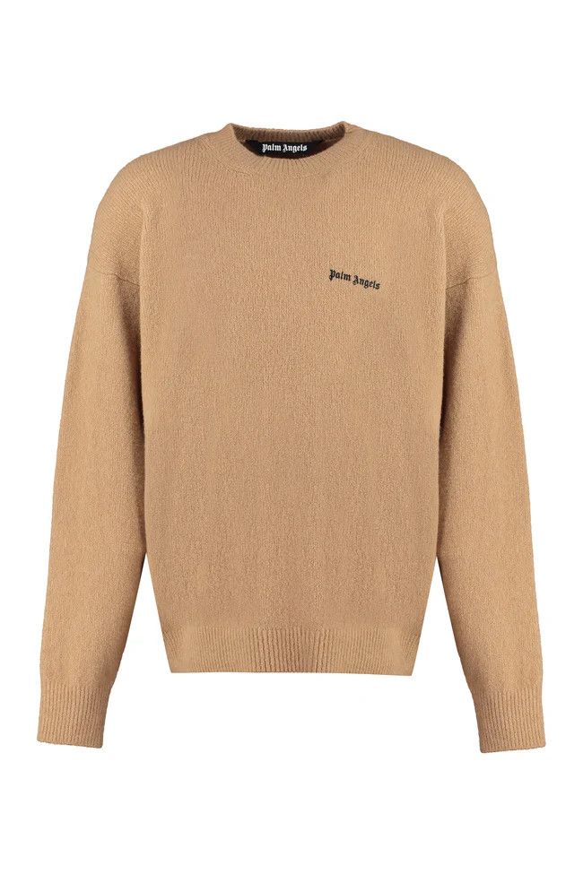 Palm Angels o1y0325 Logo Crewneck Sweater in Camel Size US XL / EU 56 / 4 - 1 Thumbnail