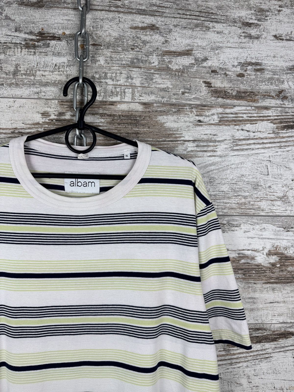 Albam Mens Albam T-shirt cotton striped tee size XL luxury Size US XL / EU 56 / 4 - 3 Thumbnail