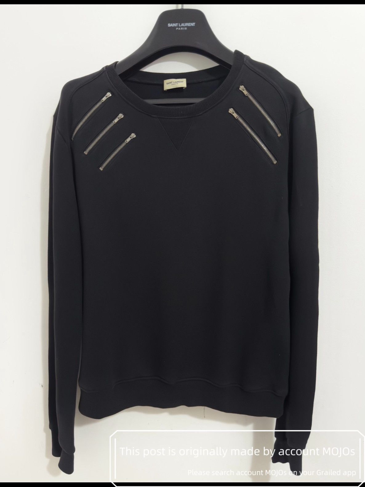 Saint Laurent Paris Sz M Saint Laurent Paris 15AW 5-Zips Sweatshirt mojos110632 Size US M / EU 48-50 / 2 - 1 Thumbnail