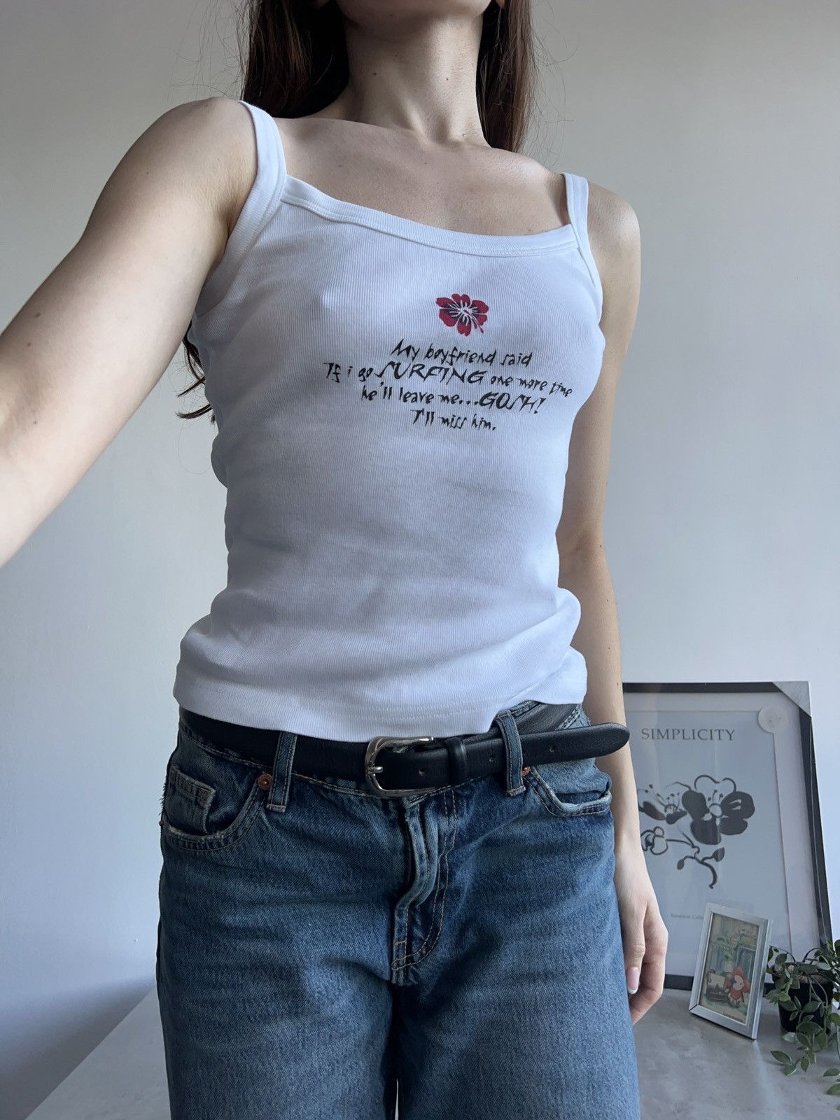 Vintage Y2K Cute Funny Top Cotton 00s Size M / US 6-8 / IT 42-44 - 2 Thumbnail