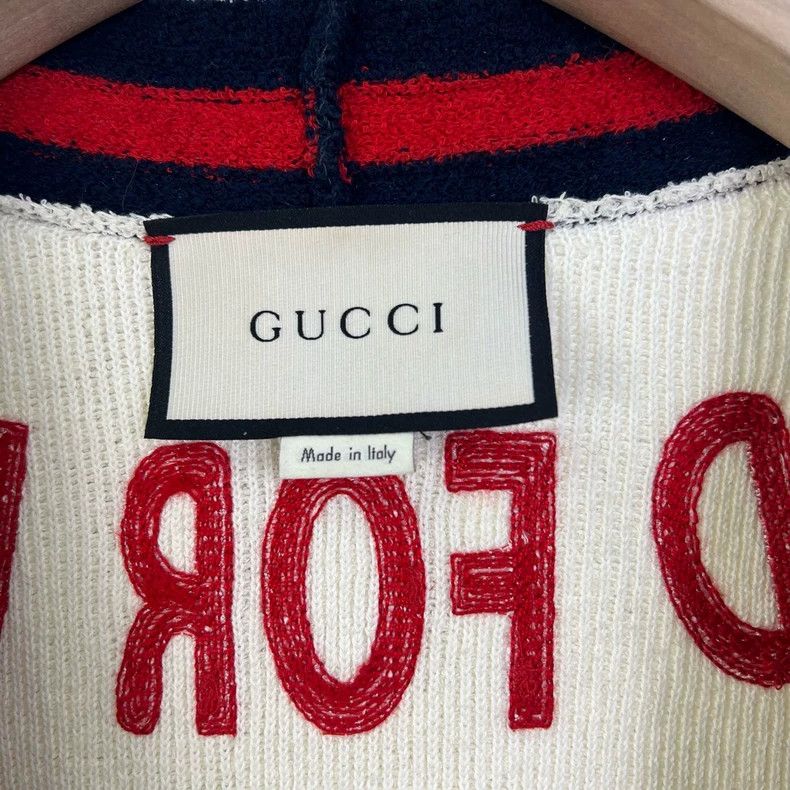 Gucci Gucci Red and blue striped double G pearl button knitted ca Size US S / EU 44-46 / 1 - 3 Thumbnail