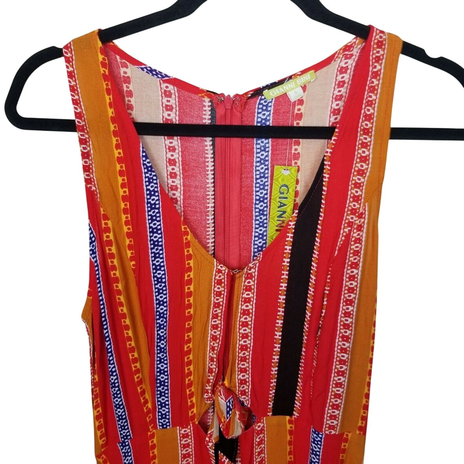 Gianni Valentino Gianni Bini Womens Stella Striped Midi Dress Ruffle Hem S Size S / US 4 / IT 40 - 3 Thumbnail