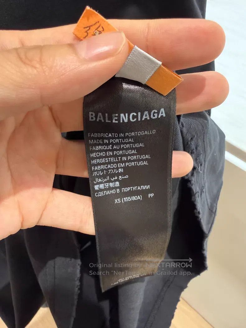 Balenciaga Balenciaga Black Silver Tape Short-Sleeve T-Shirt Size US XS / EU 42 / 0 - 7 Thumbnail