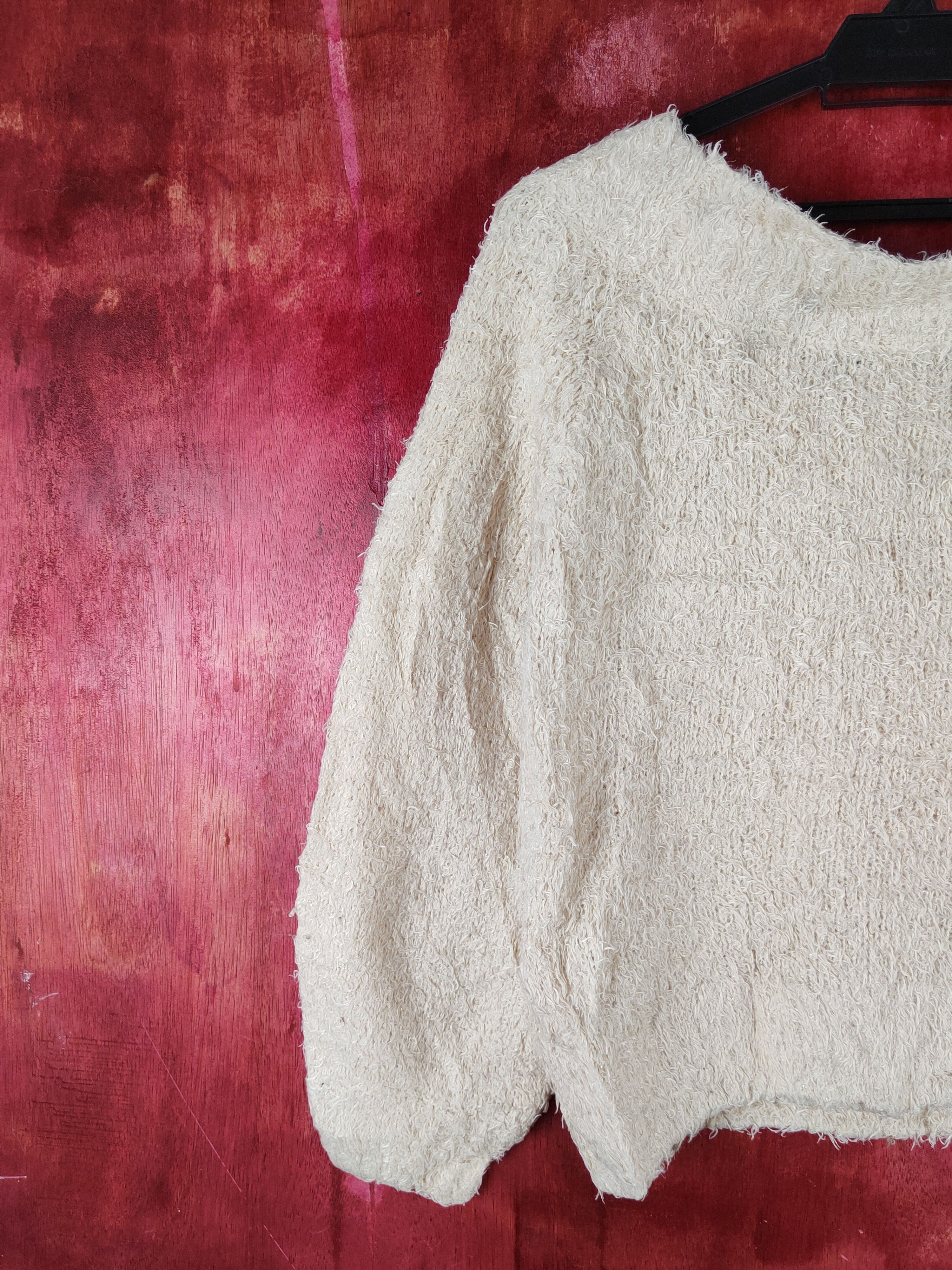 Japanese Brand Dosch Beige Shag Shaggy Fur Mohair Knitwear #S2180 Size S / US 4 / IT 40 - 8 Thumbnail
