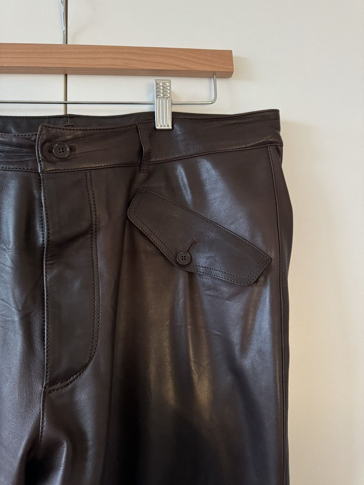 Bottega Veneta FW12 Brown Leather Pants 52 Size US 36 / EU 52 - 3 Thumbnail