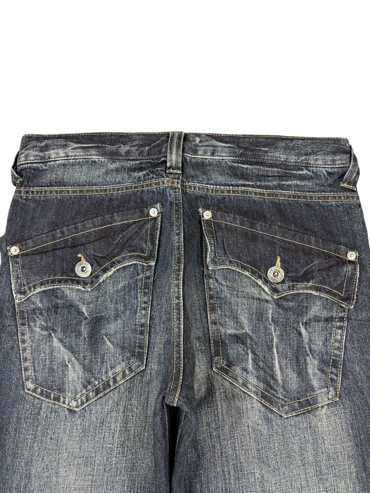 Japanese Brand Vintage Nylaus Faded Wash Multi Pocket Loose Baggy Jeans Size US 31 - 8 Thumbnail