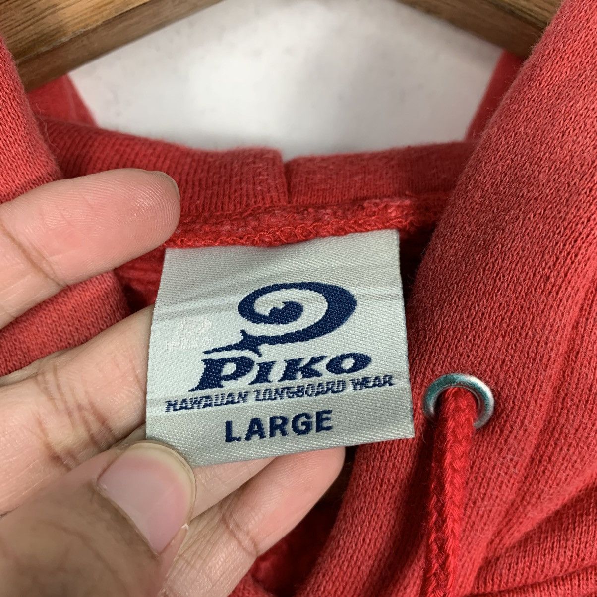Japanese Brand Piko Hawaian Red Pullover Hoodie Size US L / EU 52-54 / 3 - 14 Thumbnail