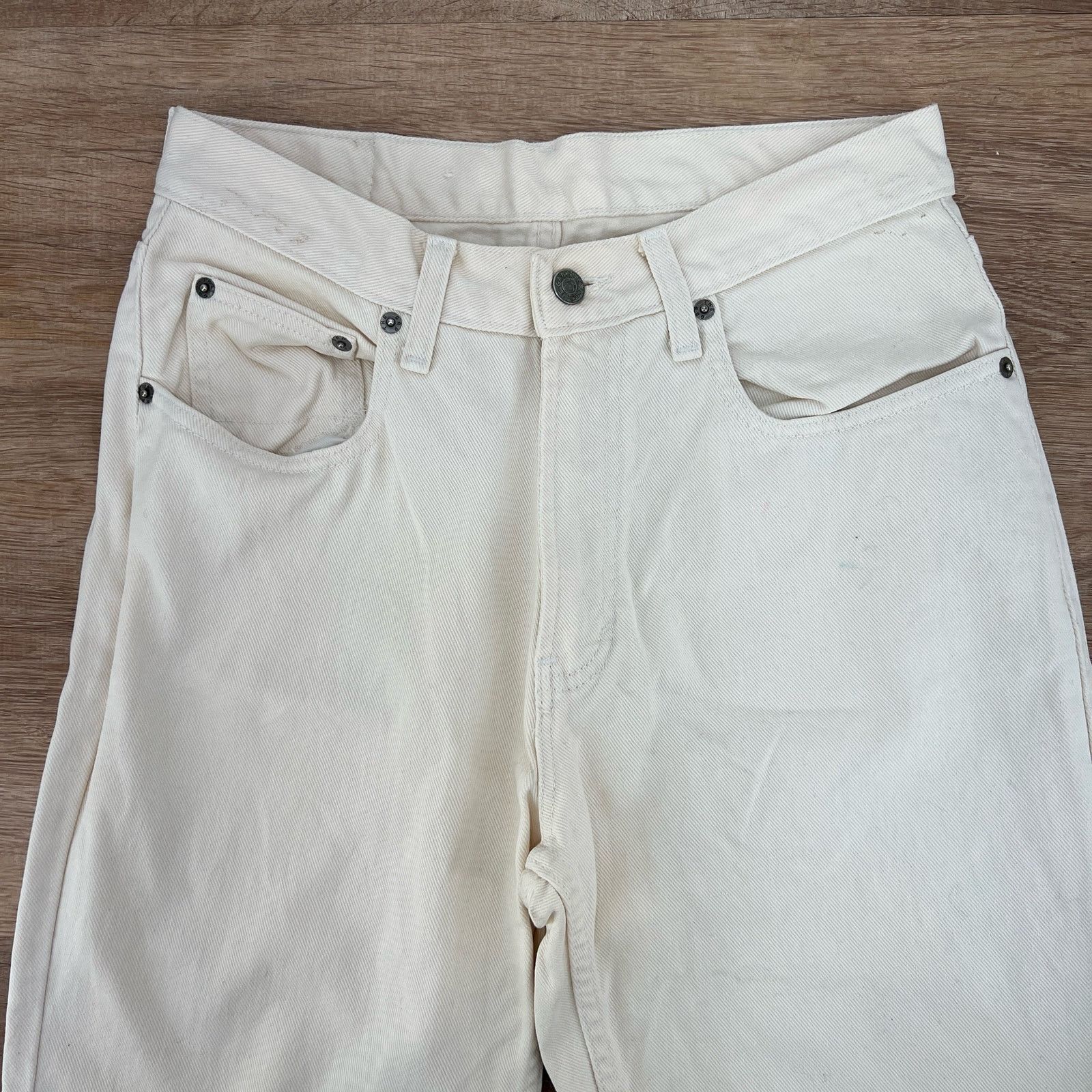 Gap × Vintage Vintage GAP Ivory Cotton Denim Jeans High Waisted Loose Fit Size 30" / US 8 / IT 44 - 2 Thumbnail