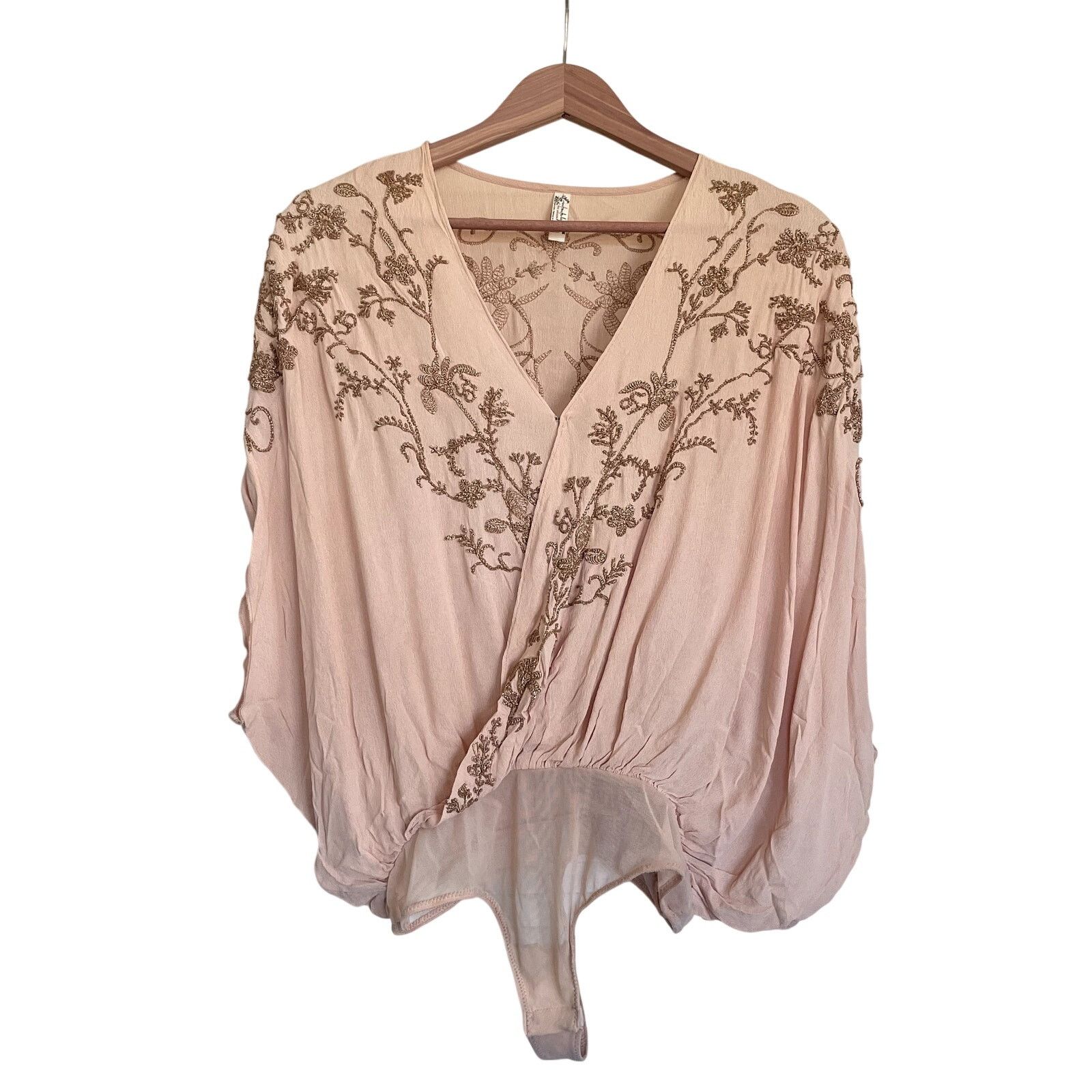 Free People Free People Pretty in Peach Summer Lover Beaded Bodysuit S Size S / US 4 / IT 40 - 1 Thumbnail