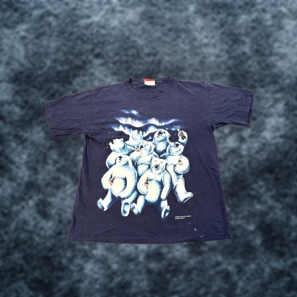Vintage VINTAGE Coca Cola Polar Bears T-Shirt Men’s L Blue 90s USA Single Stitch Mens L Shirt Size US L / EU 52-54 / 3 - 1 Thumbnail