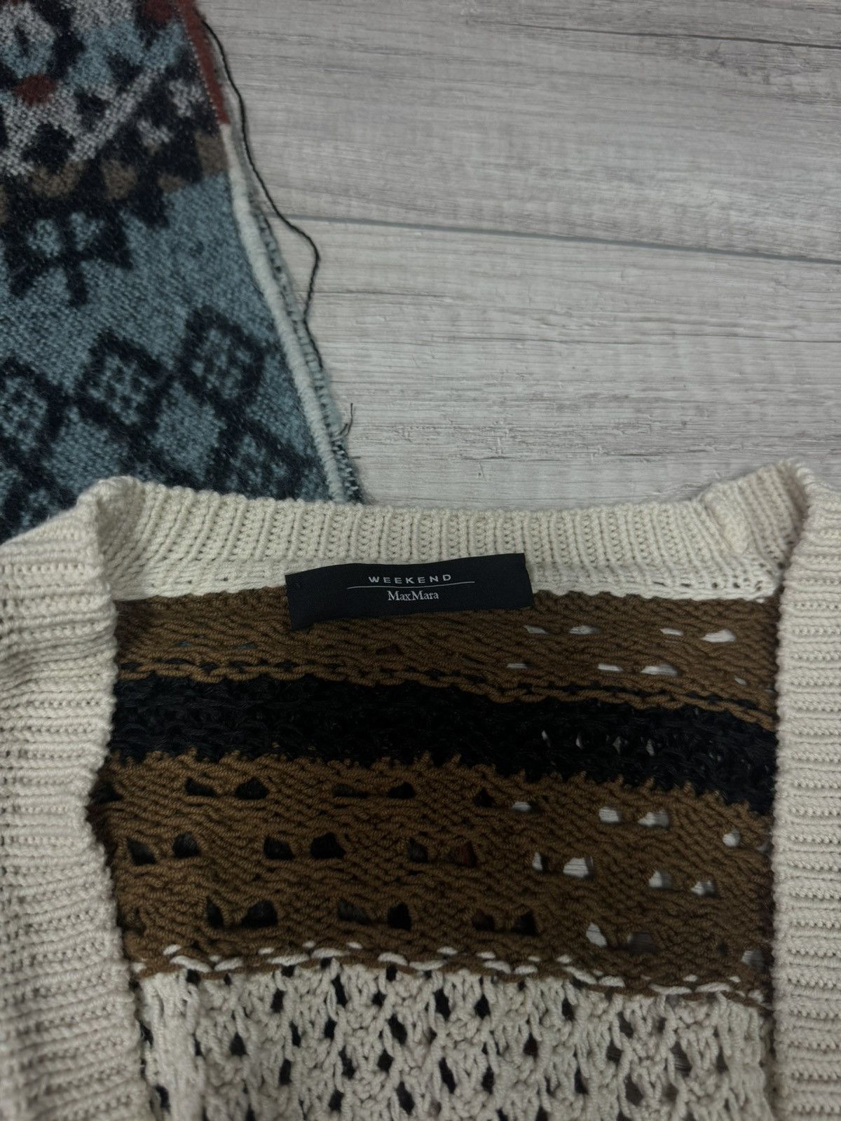 Weekend Max Mara WEEKEND MAX MARA Angolo Striped Knit Cardigan In Cuoio Size S / US 4 / IT 40 - 4 Thumbnail