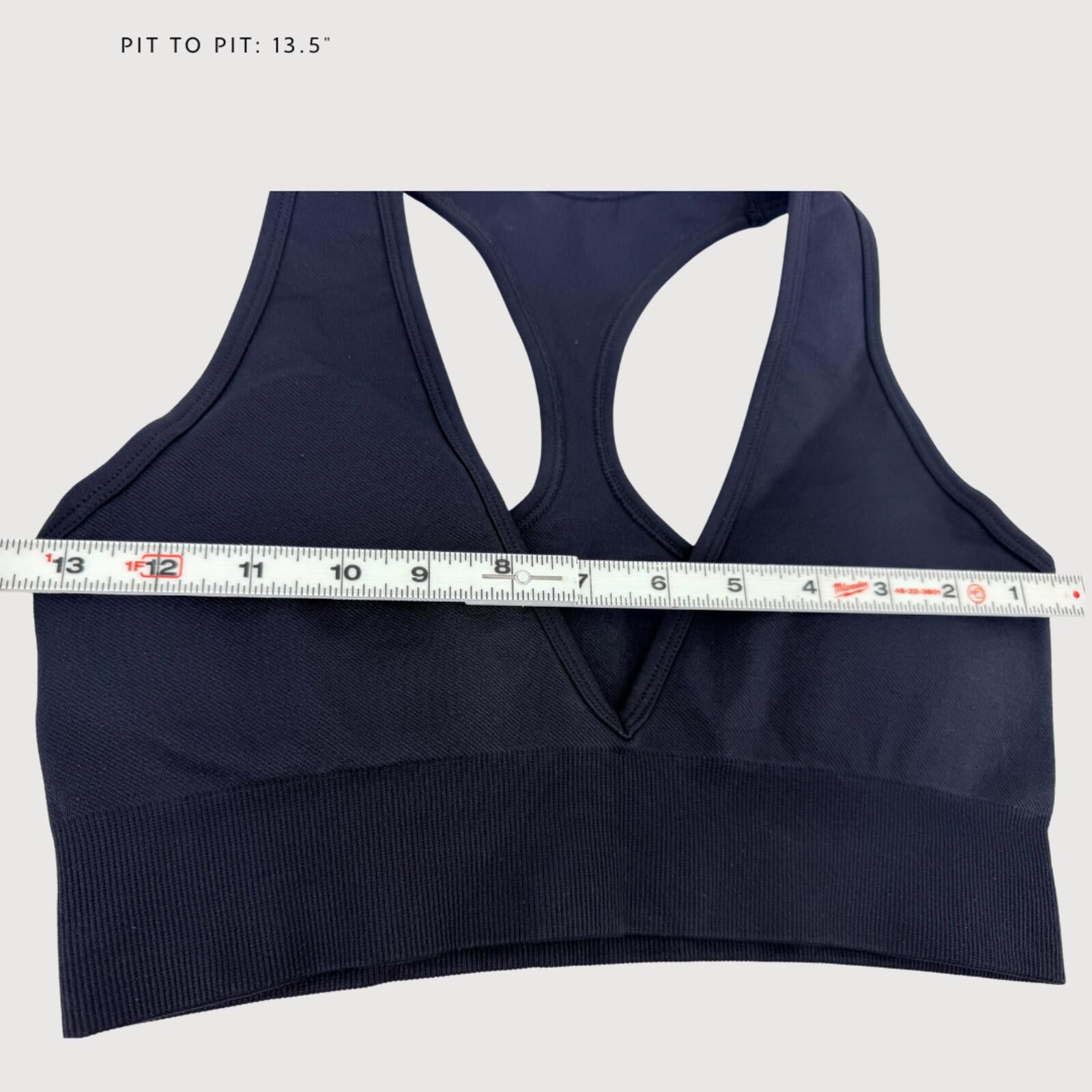 CSB CSB Nyla Racerback Ribbed Sports Bra Black Size ONE SIZE - 6 Thumbnail