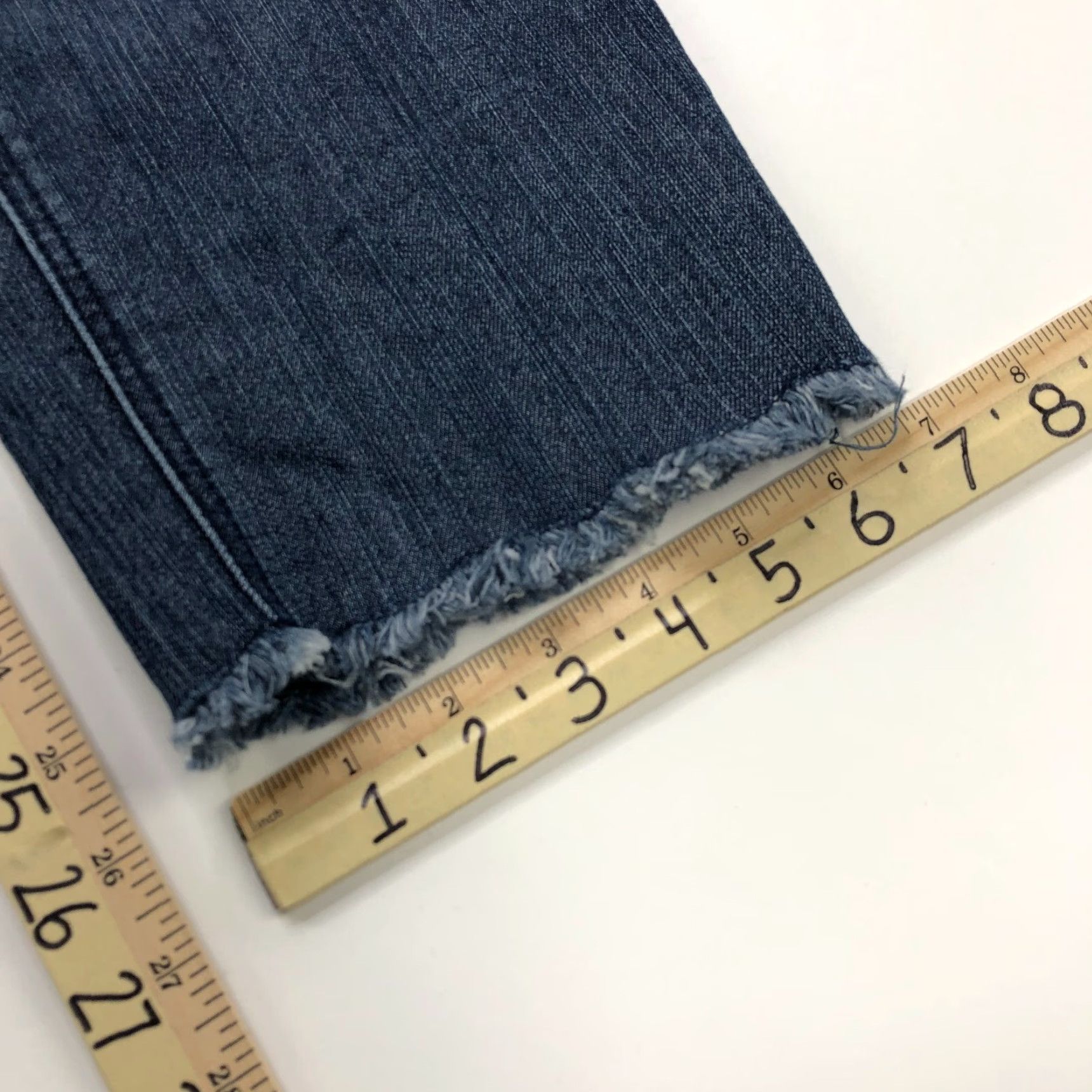 Vintage Democracy Jeans 12 High Rise Raw Hem Cut Off 5-Pocket Denim Blue Womens Regular Denim Blend Stretch Jeans Modern Vintage Style 90s Inspired Size 34" / US 12 / IT 48 - 5 Thumbnail