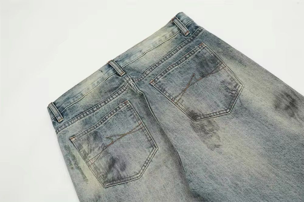 Designer × Vintage Washed Design Straight Dirty y2k jeans Size US 30 / EU 46 - 11 Thumbnail