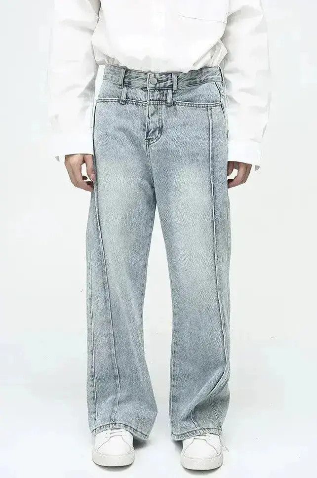 Japanese Brand Streetwear Wide Leg Baggy Vintage Washed Jeans pants y2k Size US 34 / EU 50 - 4 Thumbnail