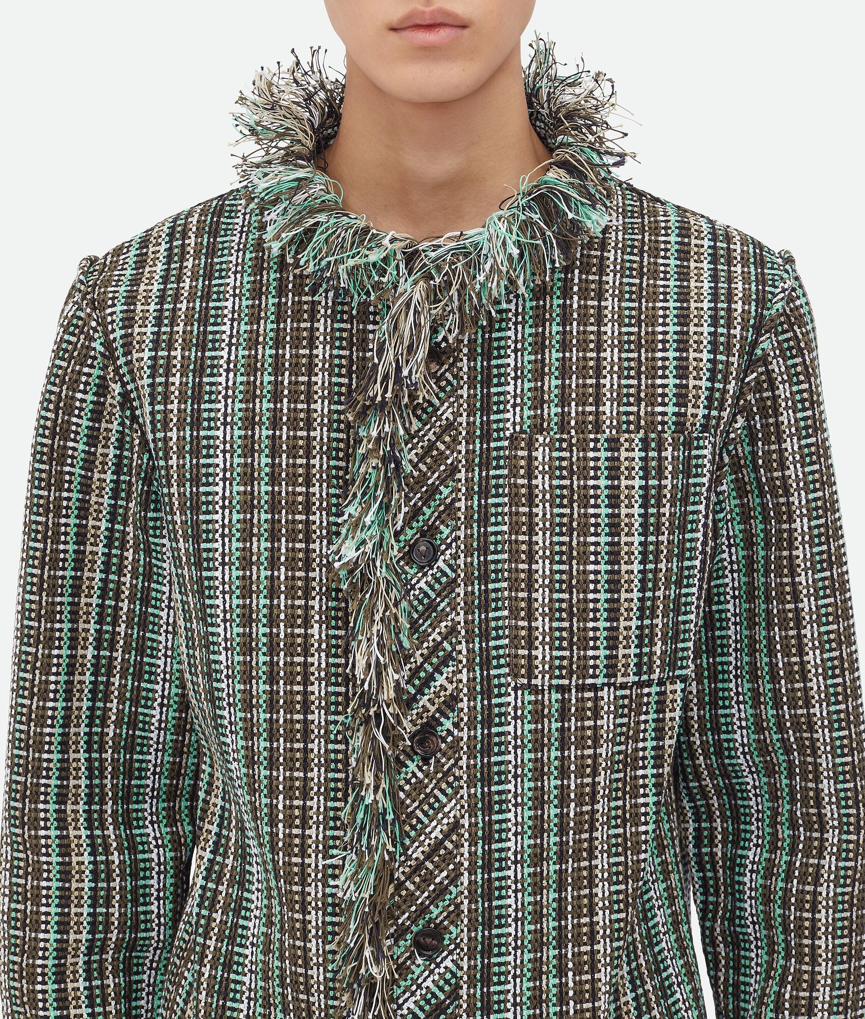 Bottega Veneta o1loc1c1025 788994 Cotton Check Jacket With Fringes Size US S / EU 44-46 / 1 - 5 Thumbnail