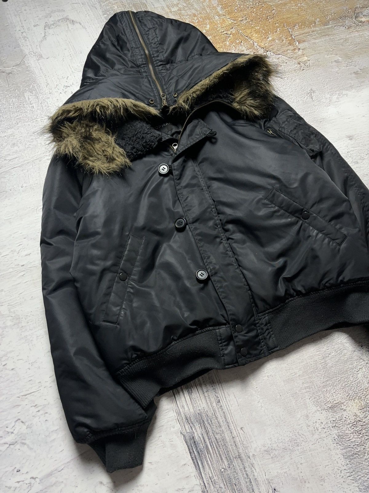 Vintage Vintage N2B style Hooded Cropped Bomber Jacket Size US L / EU 52-54 / 3 - 4 Thumbnail