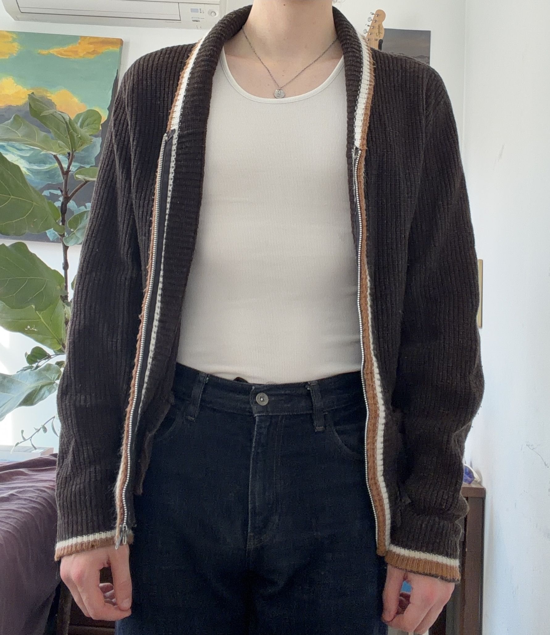 Vintage Vintage Campus Lambs Wool Bulk Knit Cardigan Size US L / EU 52-54 / 3 - 4 Thumbnail
