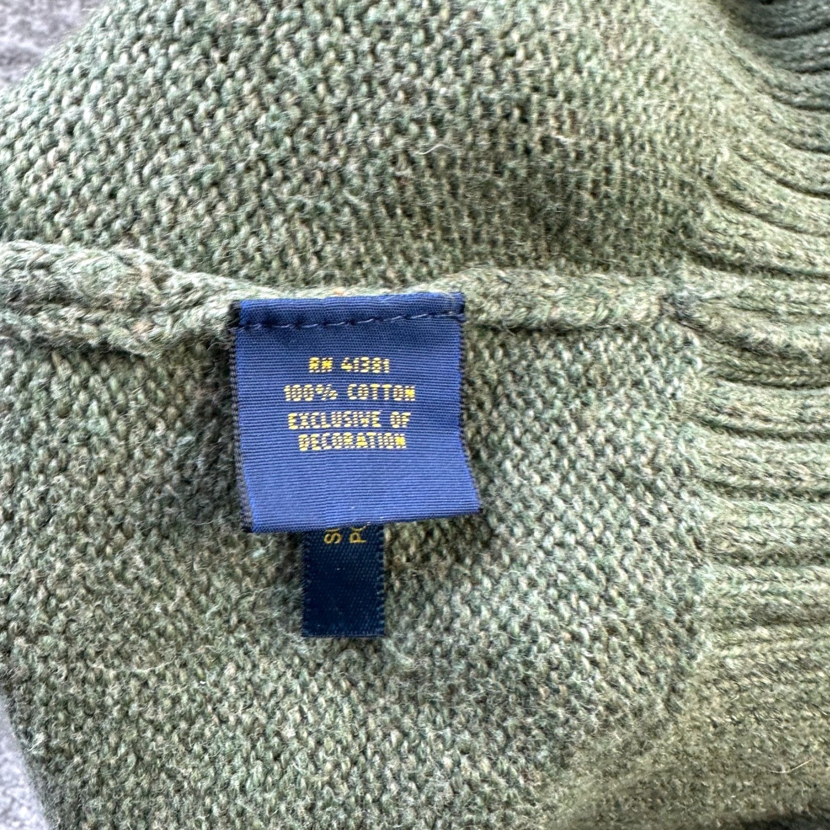 Polo Ralph Lauren Polo Ralph Lauren Sweater Polo Ralph Lauren Mens Large Green Knit Quarter Zip Pony Size US L / EU 52-54 / 3 - 8 Thumbnail