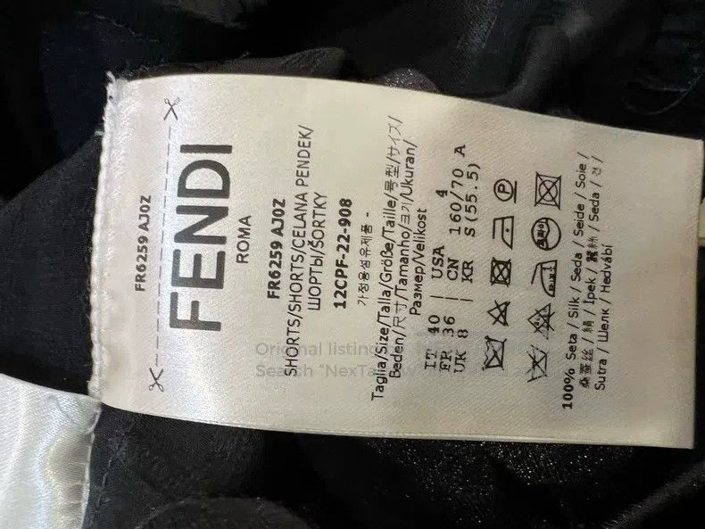 Fendi Fendi Black Printed Shorts with Dark Patterns Size 26" / US 2 / IT 38 - 9 Thumbnail