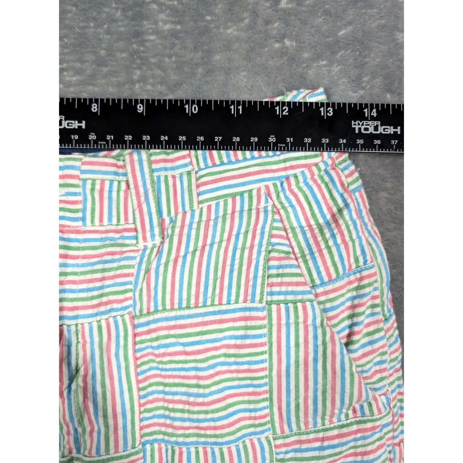 Pinko VINTAGE Cape Madras Skirt Womens 0 Pink Green Blue Striped Patchwork Mini Summer Preppy Size 25" / US 0 / IT 36 - 2 Thumbnail