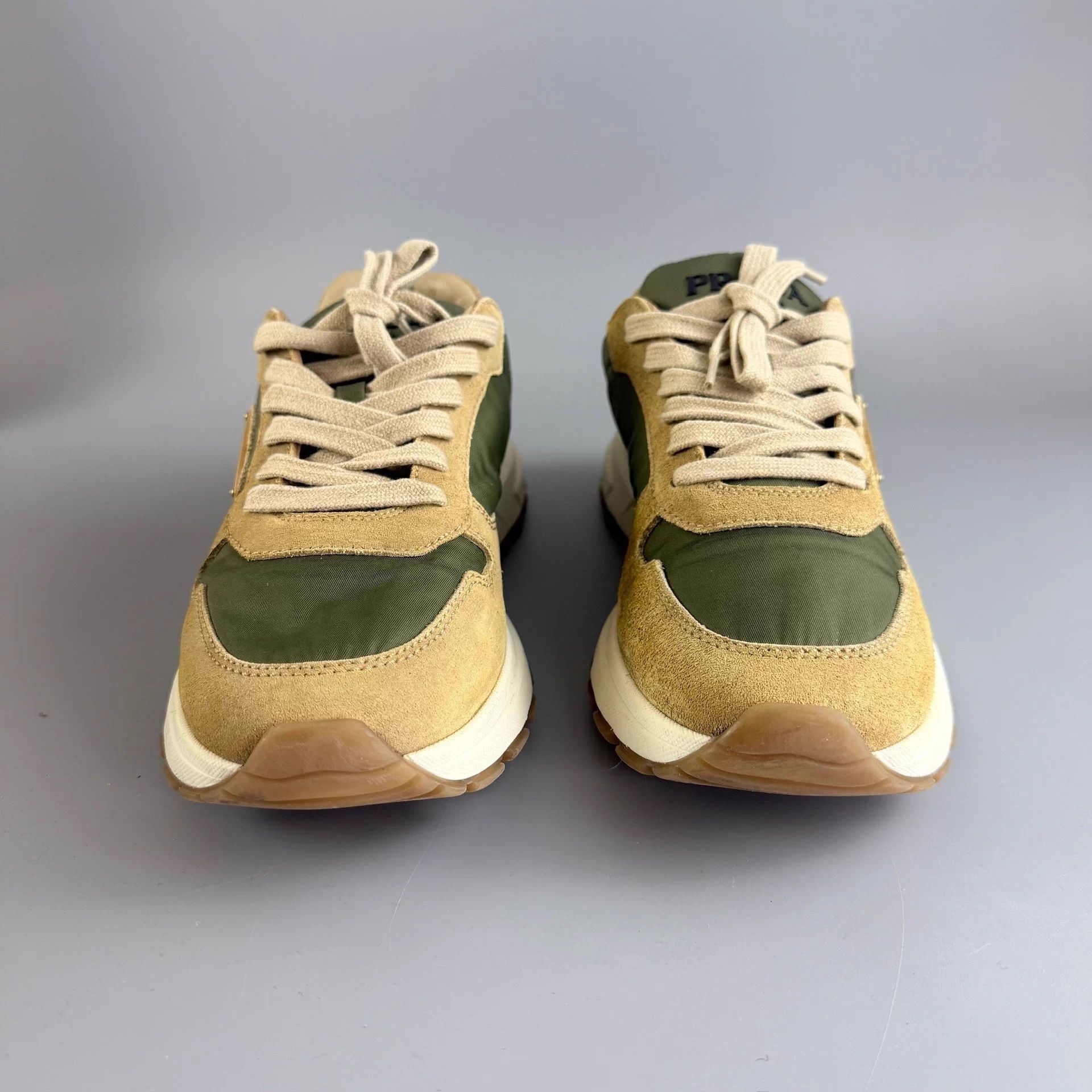 Prada Prada Olive Green Tri Gold Sneakers 40 New YLP4505 Size US 7 / EU 40 - 2 Thumbnail
